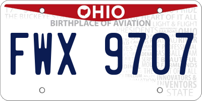 OH license plate FWX9707