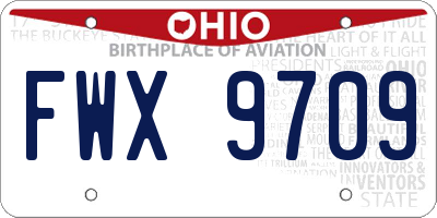 OH license plate FWX9709