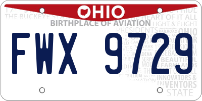 OH license plate FWX9729