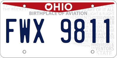 OH license plate FWX9811