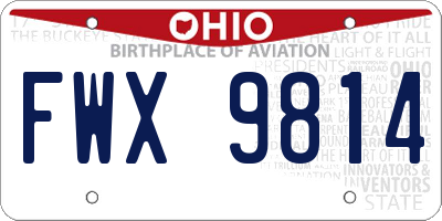 OH license plate FWX9814