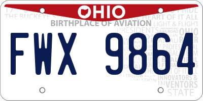 OH license plate FWX9864