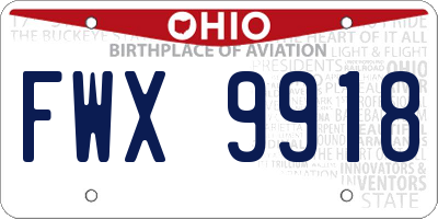 OH license plate FWX9918