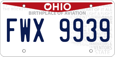 OH license plate FWX9939