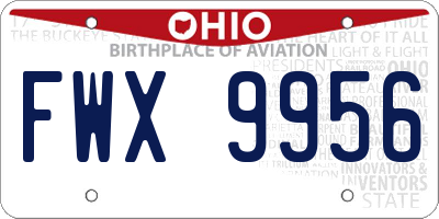 OH license plate FWX9956