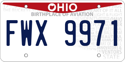 OH license plate FWX9971