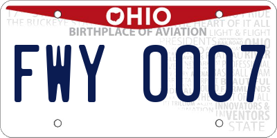 OH license plate FWY0007
