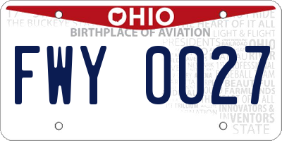 OH license plate FWY0027
