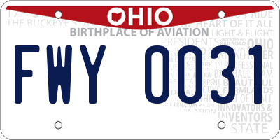 OH license plate FWY0031