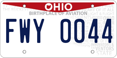 OH license plate FWY0044