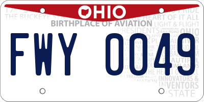 OH license plate FWY0049