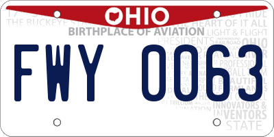 OH license plate FWY0063