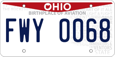 OH license plate FWY0068