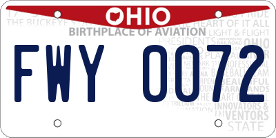 OH license plate FWY0072