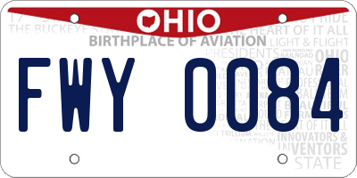 OH license plate FWY0084
