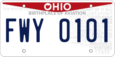 OH license plate FWY0101