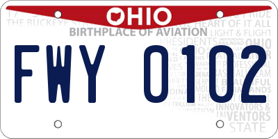 OH license plate FWY0102