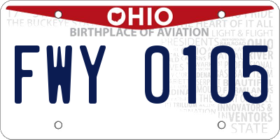 OH license plate FWY0105