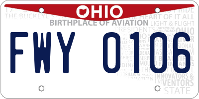 OH license plate FWY0106