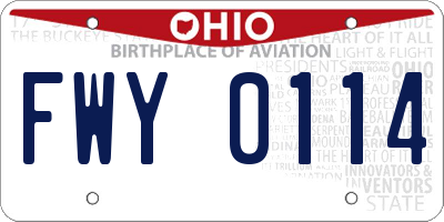 OH license plate FWY0114
