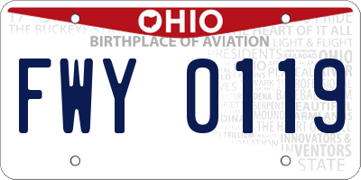 OH license plate FWY0119