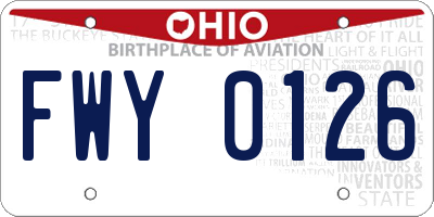 OH license plate FWY0126