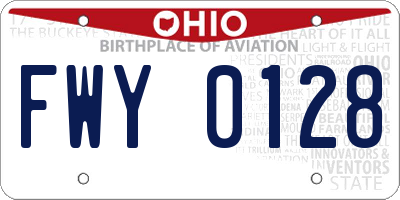 OH license plate FWY0128