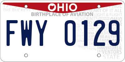 OH license plate FWY0129