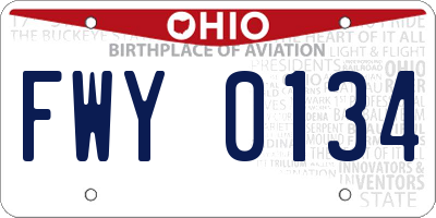 OH license plate FWY0134