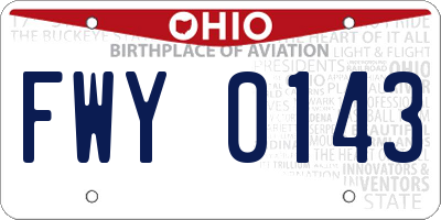 OH license plate FWY0143