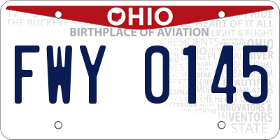 OH license plate FWY0145
