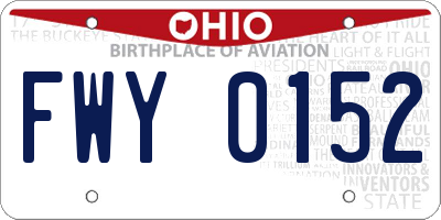 OH license plate FWY0152