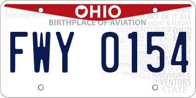OH license plate FWY0154