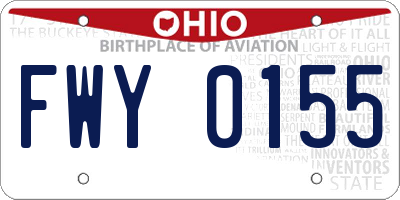 OH license plate FWY0155