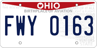 OH license plate FWY0163