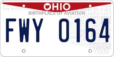 OH license plate FWY0164