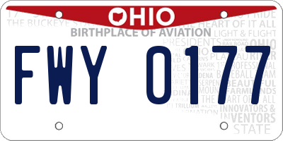 OH license plate FWY0177