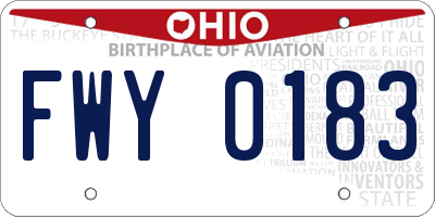 OH license plate FWY0183