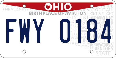 OH license plate FWY0184