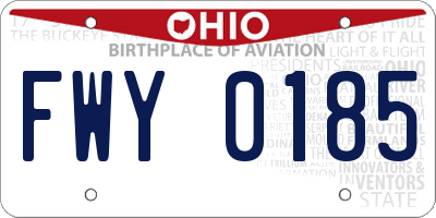 OH license plate FWY0185