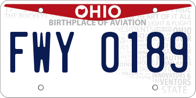OH license plate FWY0189