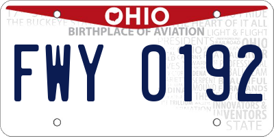 OH license plate FWY0192