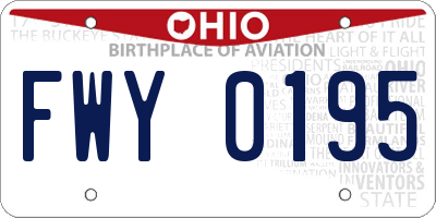 OH license plate FWY0195