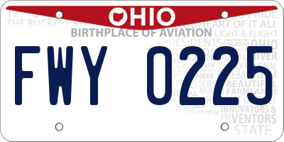 OH license plate FWY0225
