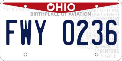 OH license plate FWY0236