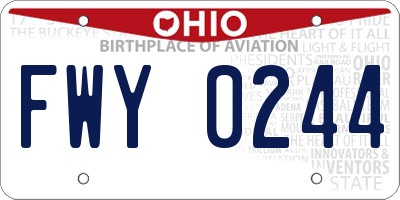 OH license plate FWY0244