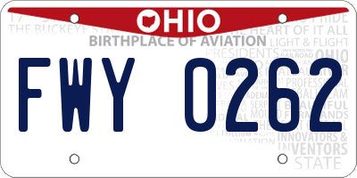 OH license plate FWY0262