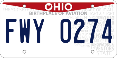 OH license plate FWY0274
