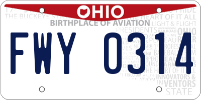 OH license plate FWY0314