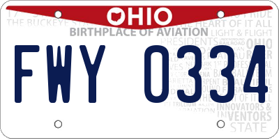 OH license plate FWY0334
